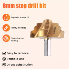 8mm Shank PPR Lifting,Stepped Drill Bit,Water Pipe Connection Tool 50mm, for Water Pipe Repair