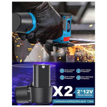 Esmerilhadeira Angular Sem Fio, Ferramenta de Esmerilhadeira Angular Pequena com 2 Baterias de 12 V, Esmerilhadeiras Angulares de Potência de