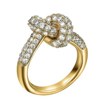 Fashionable Knot Shaped Rings Showcasing-7 Gold White Z.