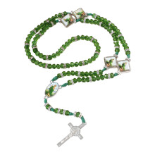 Wooden Beads Rosary Catholic Necklace Rosary First-Green
