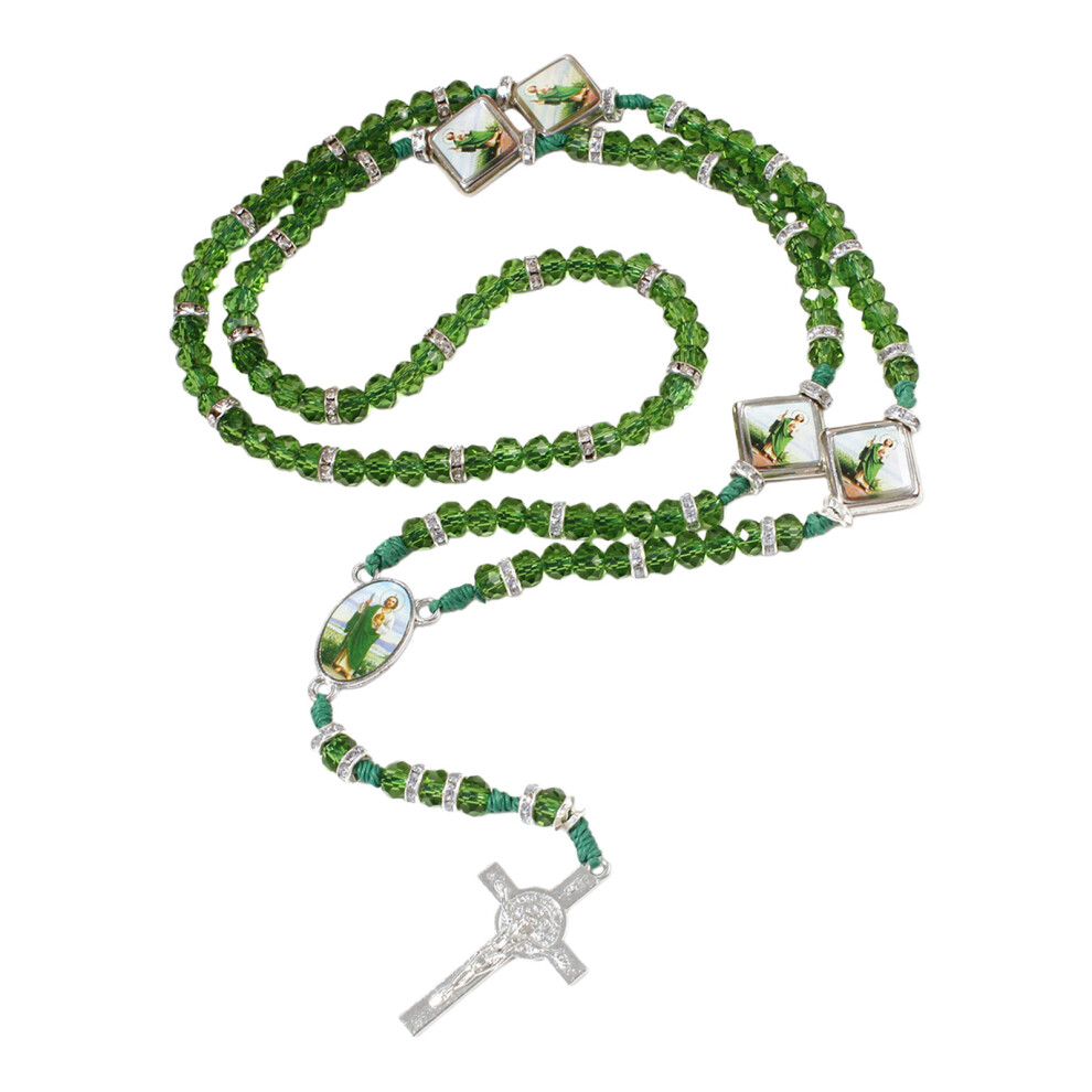 Wooden Beads Rosary Catholic Necklace Rosary First- Green