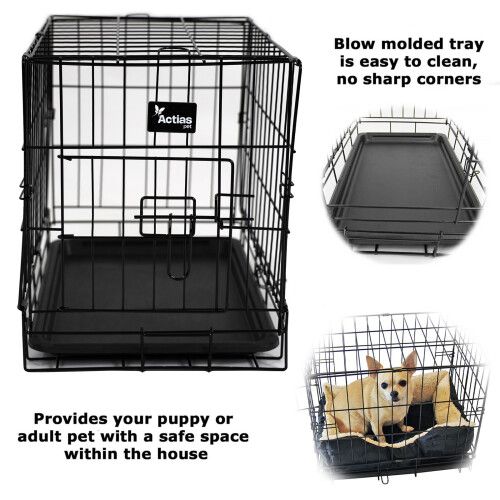 Actiaspet Dog Cage Black Foldable Pet Crate 2