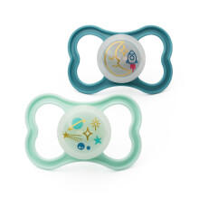 MAM Air Night Soothers | 6-18 Months | 2 Pack | Glow in The Dark Dummies | Comes
