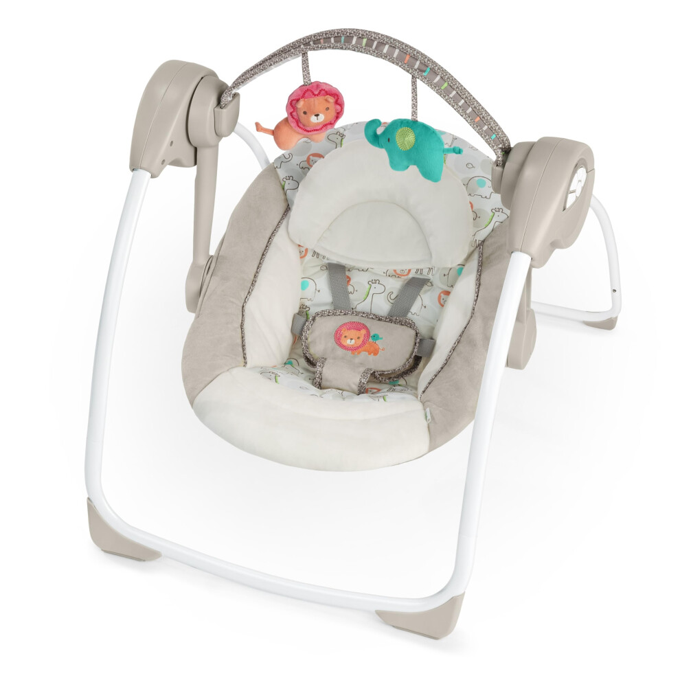 Photos - Other Toys Bright Starts Ingenuity Soothe 'n Delight 6-Speed Compact Portable Baby Swing with Music and Toy Bar, Folds for Easy Travel - Cozy Kingdom 
