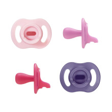 Tommee Tippee Ultra-Light StayPut Dummy, 18-36m, 4-Pack, One-Piece Silicone Soot