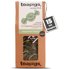 teapigs Peppermint Tea - Caffeine-Free Mint Tea Bags with Whole Peppermint Leaves - Fresh and Minty Blend - 15 Temples