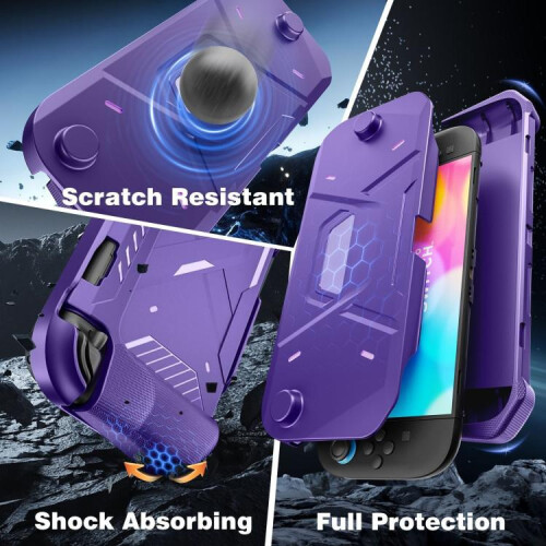 compatible Nintendo Switch 2 Game Console Mecha Style TPU Protective Case(Purple) 2