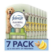 Febreze 3Volution Plug-In Air Freshener Refill, Pack of 7 (20ML x 7), Pet Odour Fighter, Fresh Scent