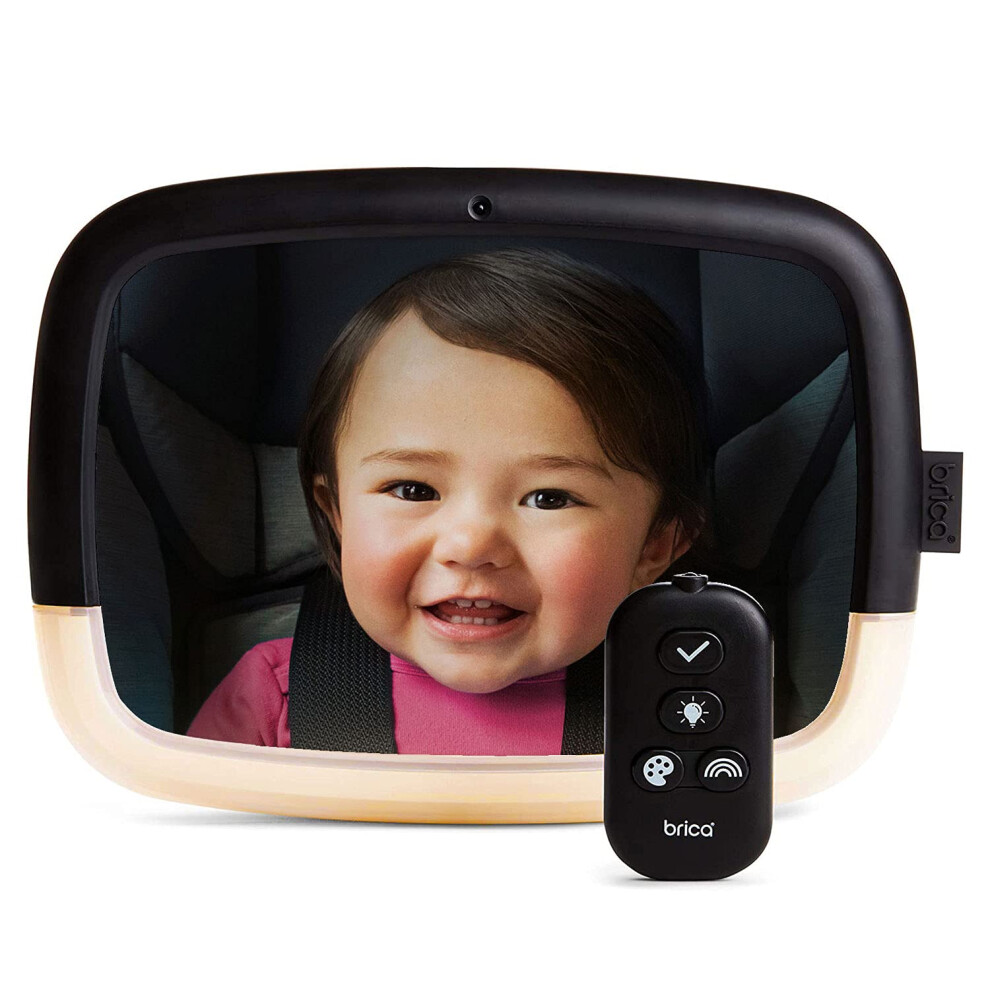 In-Sight Car Seat Mirror With Led Night | Large Car Mirror For Rear Facing & Toddlers | Shatterproof & Crash Tested Child Car Mirror Light Munchkin