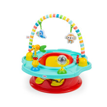 Bright Starts 3-in-1 SuperSeat Playful Paradise, Activity Seat with Toys, Snacking Tray, Booster Seat, BPA Free Tray, Unisex, 6 Months +