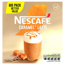 NESCAFÉ Latte Caramel Instant Gold Coffee 12 x 17g Sachets, 100