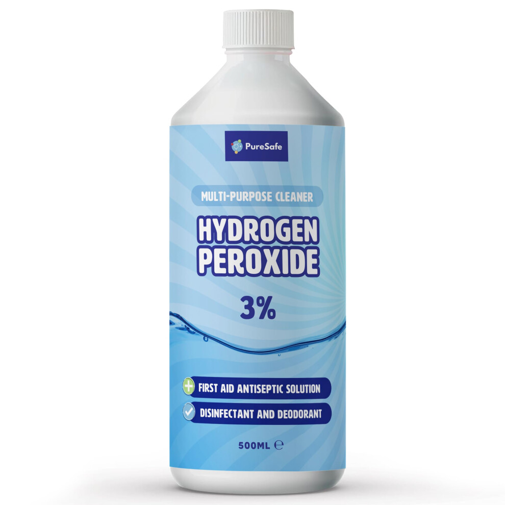 Pure Safe Hydrogen Peroxide 3% Solution 500Ml, Multi-Purpose