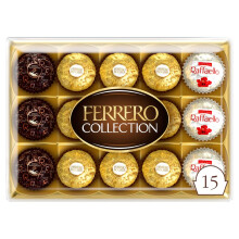 Ferrero Collection, Large Box of Specialties: Ferrero Rocher, Ferrero Rondnoir & Raffaello, Gift Idea Ãâ‚â¹For Women & Men, Box of 15 (172g)