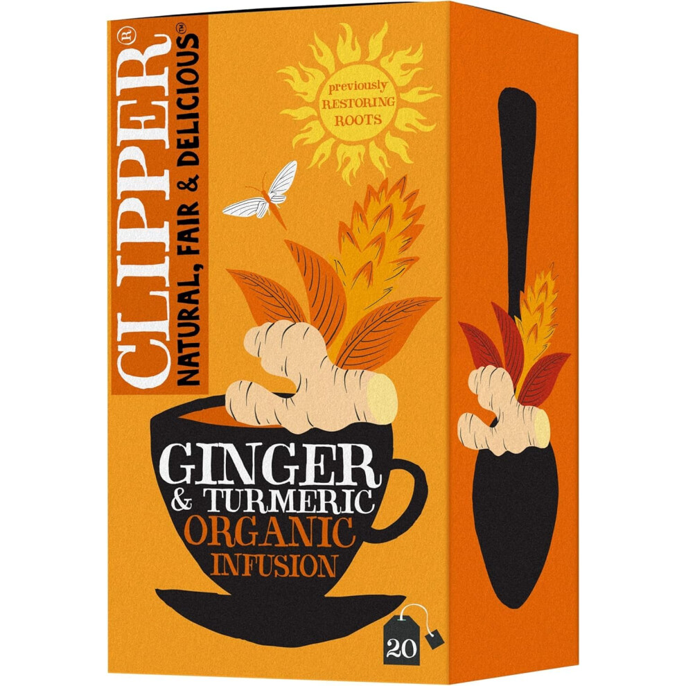 Clipper Natural, Fair & Delicious Clipper Organic Ginger & Turmeric Tea Bags - 20 Count