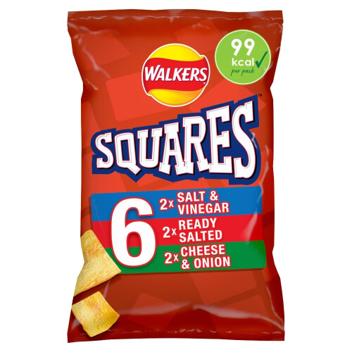 Walkers Walkers Squares Variety Multipack Snacks Crisps 6x22g