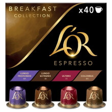 L'OR Espresso Breakfast Variety Box Coffee Pods x40 NespressoÃ‚Â* Compatible