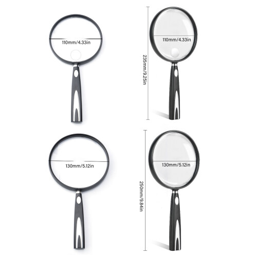 Nonslip Comfort Handle Magnifier 2-130mm with storage b 2