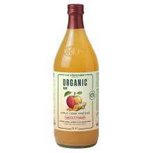 Eat Wholesome Organic Apple Cider Vinegar, Turmeric & Cinnamon, 1L - Raw, Unpasteurised, Unfiltered, With The Mother, Vegan, Glass Bottle in Box