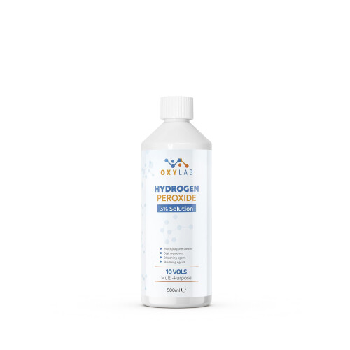 OxyLAB Hydrogen Peroxide 3% Solution 500ml - Multi-Purpose Cleaner & Stain Remover