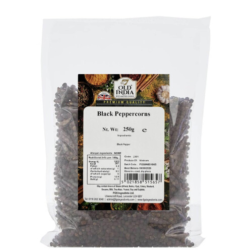 Old India Black Peppercorns 250g