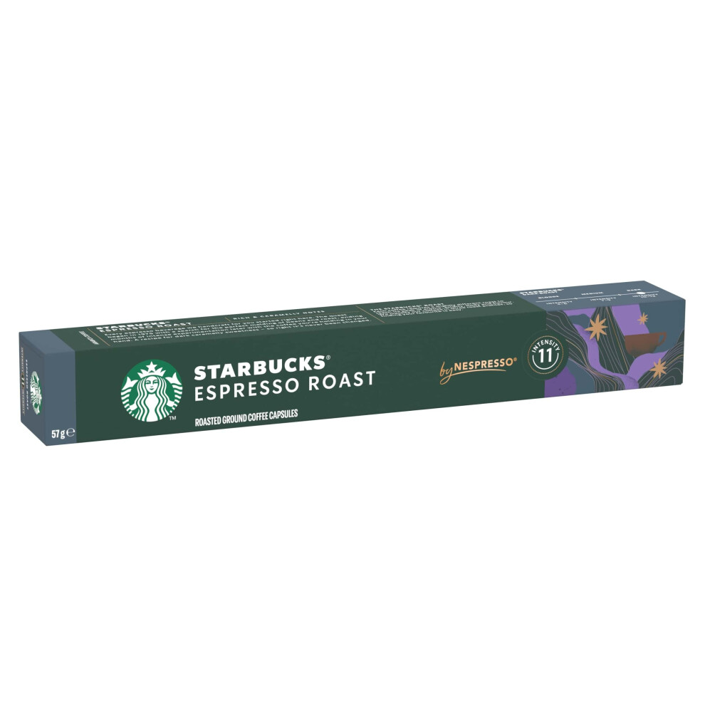 Starbucks Espresso Roast By Nespresso, Roast, Coffee Capsules (10 Capsules) Dark