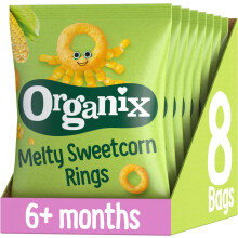 Organix Melty Sweetcorn Rings, Organic Baby Snack, Finger Food, 6+ Months, 20 g (Pack of 8)