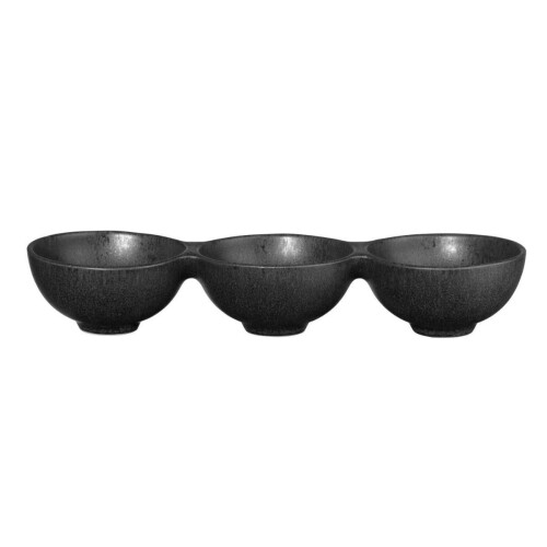 ASA 3er Schale, black iron  10,5 x 32 cm, h. 6 cm