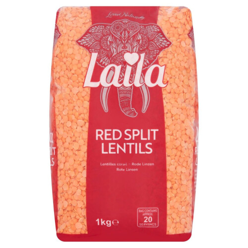 Laila Red Split Lentils 1kg (Pack 1)