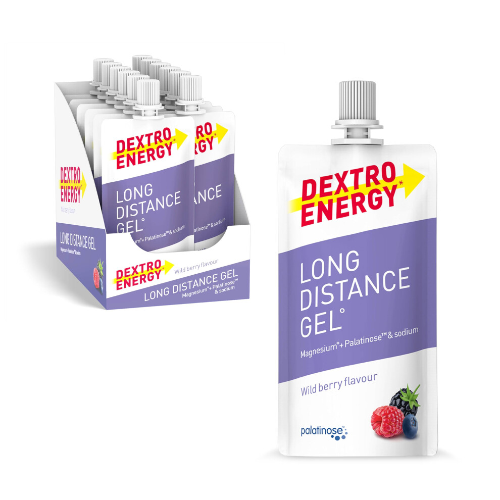Dextro Energy Long Distance Gel: Wild Berry, 12 Pack, Fast Energy