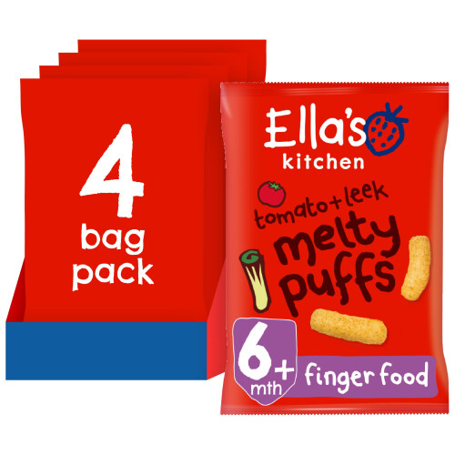 Ella's Kitchen Organic Tomato & Leek Melty Puffs (4 x