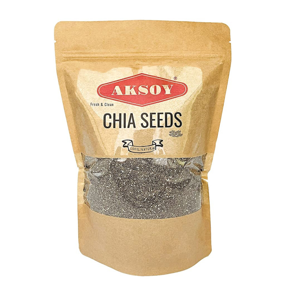 Aksoy Black Raw Chia Seeds, 1.25Kg, Non-Gmo
