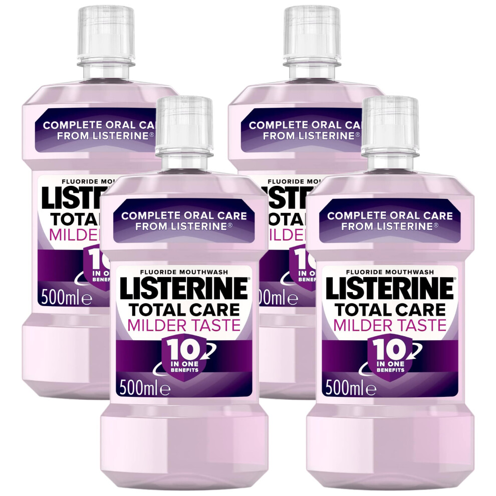 Listerine Total Care Milder Taste Mouthwash 500Ml (Pack Of 4)