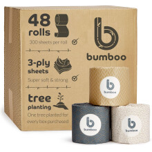 Bumboo Essentials Toilet Roll 48 Pack - 3 Ply, 300 Sheets