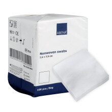 ABENA Gauze Pads, 7.5x7.5cm, Pack of 100, Non-Sterile, Non-Adhesive Medical Swabs, Soft Absorbent Non-Woven Swabs for Injury Dressing, Skin Preparati