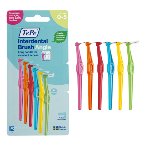 Tepe TePe Interdental Brush Angle, Mixed Pack, 6pcs, 0.4-0.8mm