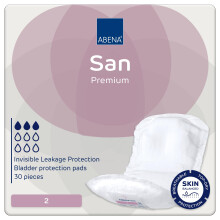 Abena San 2 Premium Pads: 350ml, 30PK, Fast Absorbing