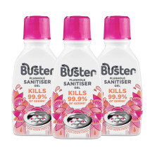 Buster Plughole Sanitiser Gel, Berry, 3 x 300ml, Kills 99.9% Germs