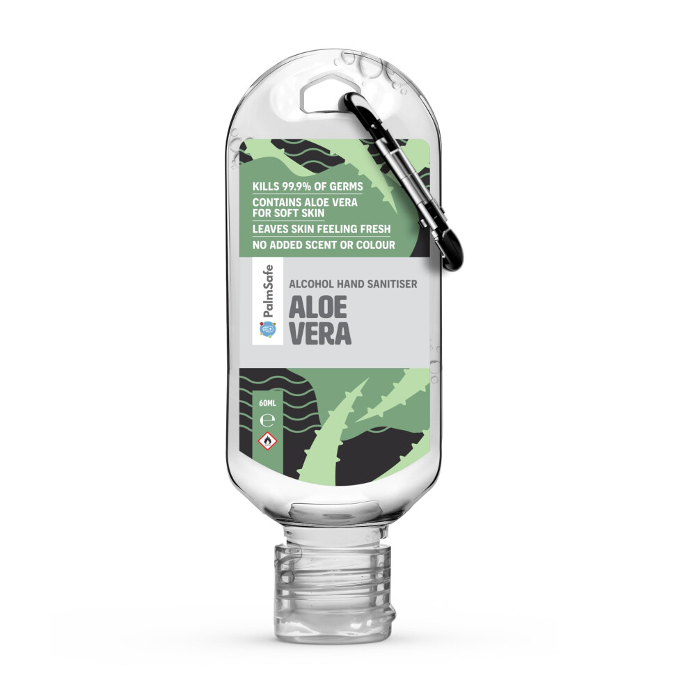 Palm Safe Aloe Vera Alcohol Hand Sanitiser 60 Ml Clip Bottles