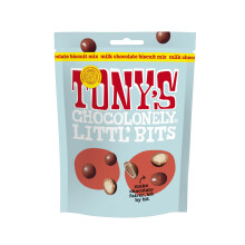 Tony's Chocolonely - LittlÃâ‚â„ Bits Chocolate Mix Balls - Mini Milk Biscuit Chocolates in Sharing Pouch - 100g