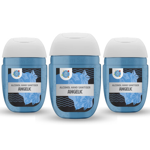 Palm Safe Angelic Hand Sanitiser, 3 Pack, 30ml, Anti Bacterial