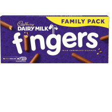 Cadbury Dairy Milk Fingers Milk Chocolate Biscuits, Crunchy Biscuits Coated in Milk Chocolate, 189 g Family Pack (Pack of 1)