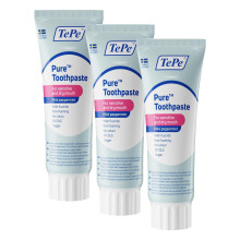 TePe Pure Toothpaste, Mild Peppermint, Sensitive Gums, 3-Pack