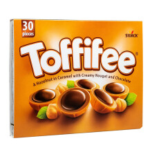 Toffifee Chewy Nougat Caramel Cups With Hazelnut & Smooth Chocolate Treats, Sweet and Nutty Caramel Perfection, 30 Pieces (Pack of 1)