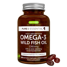Igennus Omega-3 Fish Oil & Astaxanthin, 180 Softgels, 1360mg EPA & DHA