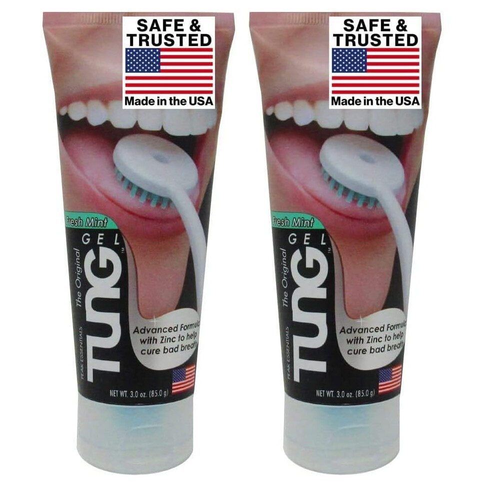 Peak Essentials The Original Tung Brush Tung, The Original Gel Tongue Cleaner, Fresh Mint, 85 Gram (Pack Of 2)