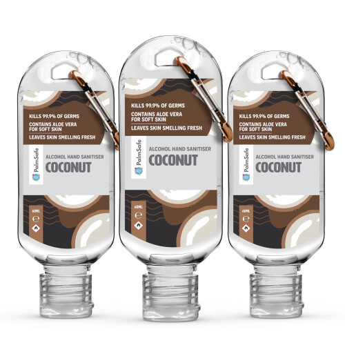 Palm Safe Coconut Hand Sanitiser 3 Pack 60ml | Anti Bacterial