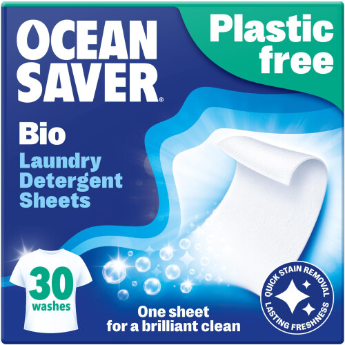 OceanSaver Laundry Detergent Sheets, Bio, 30 Washes