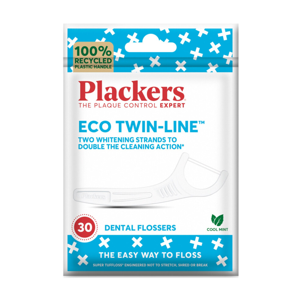 Plackers Eco Twin Line Flossers | Recycled Plastic Handle