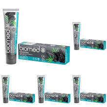 Biomed Triple Charcoal 98% Natural Whitening Toothpaste | Gum Care, Bamboo Charcoal | Vegan, SLES Free 100g (Pack of 5)