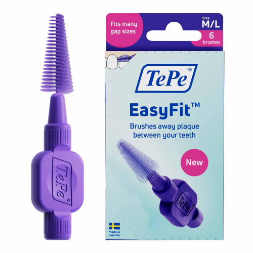 Tepe TePe EasyFit, Purple, M/L, 6pcs, Plaque Removal, Efficient Clean Between the Teeth, Medium to Large Gaps